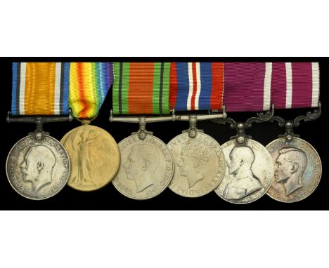 Six: Battery Quartermaster Sergeant C. Langridge, Royal Garrison Artillery  British War and Victory Medals (30188. B.Q.M. Sjt