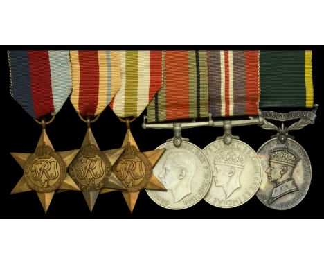 Six: Acting Major L. T. Holmes, Manchester Regiment  1939-45 Star; Africa Star; Italy Star; Defence and War Medals 1939-45; E