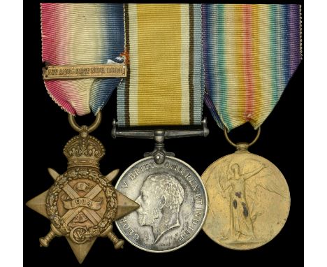 Three: Private R. Spence, Coldstream Guards  1914 Star, with clasp (4949. Pte. R. Spence. C. Gds:); British War and Victory M
