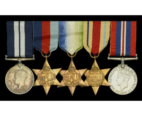 An outstanding Second War D.S.M. group of five awarded to Assistant Steward W. Barnett, for his part in Captain Fogarty Fegen