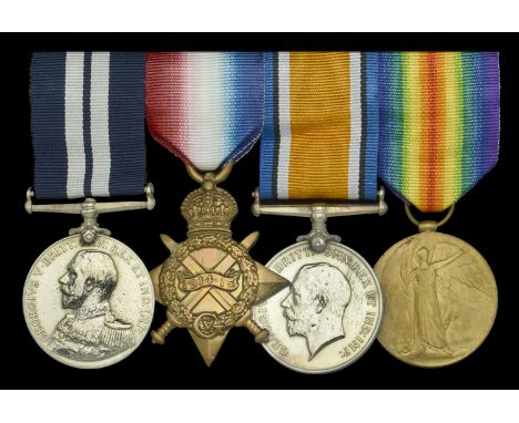 A rare Great War ‘Gallipoli Landings’ D.S.M. group of four awarded to Able Seaman D. S. Kerr, Royal Navy, H.M.S. Ribble  Dist