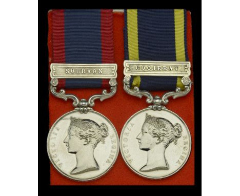 Pair: Private Edward Broadley, 53rd Foot  Sutlej 1845-46, for Aliwal 1846, 1 clasp, Sobraon (Edwd. Brodley 53rd Regt.) note s