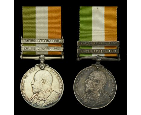 King’s South Africa 1901-02, 2 clasps, South Africa 1901, South Africa 1902 (2), (... Pte. G. Armand. 16th Lancers; Lieut. G.