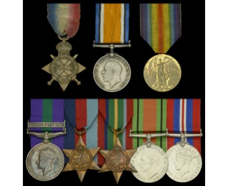 Family Group:  Three: Private J. Axton, Manchester Regiment 1914-15 Star (7460 Cpl. J. Axton. Manch. R.); British War and Vic