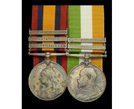 Pair: Private J. E. Hawkyard, Manchester Regiment  Queen’s South Africa 1899-1902, 3 clasps, Tugela Heights, Relief of Ladysm
