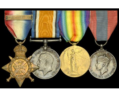 Four: Gunner E. Martin, Royal Garrison Artillery   1914 Star, with clasp (26397 Gnr: E. Martin. R.G.A.); British War and Vict