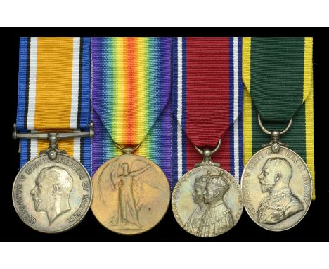 Four: Sergeant A. E. Darbyshire, Manchester Regiment and Machine Gun Corps  British War Medal 1914-20, naming erased; Victory