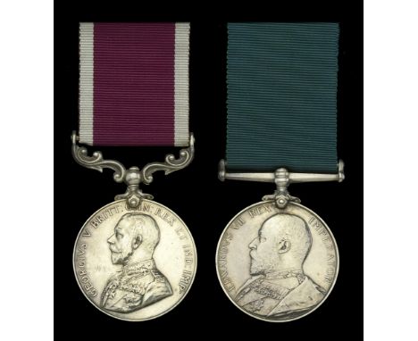 Army L.S. & G.C., G.V.R., 1st issue (816 Ar: Q.M. Sjt: C. Neale. A.O.C.); Volunteer Force Long Service Medal, E.VII.R. (8256 