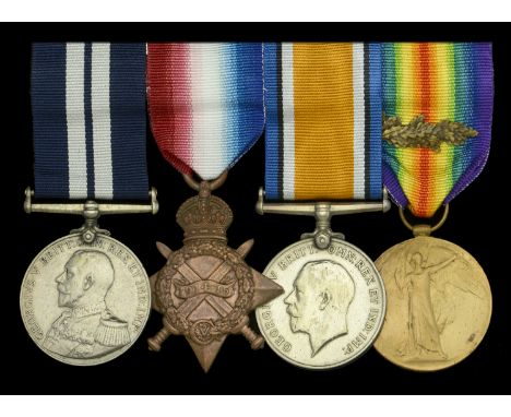 An Interesting Great War Q-Ship D.S.M. group of four to Petty Officer R. E. Hunt, Royal Navy, who was decorated for his condu