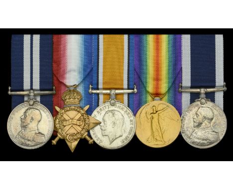 A Great War ‘St George’s Day Raid 1918’ D.S.M. group of five awarded to Chief Yeoman of Signals A. J. Gamby, Royal Navy, Lead