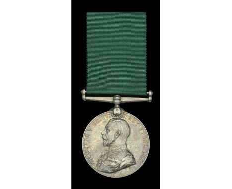 Volunteer Force Long Service Medal (India & the Colonies), G.V.R. (Cpl. M. J. Macdonald. Cawnpore A.F.) dark toned, extremely