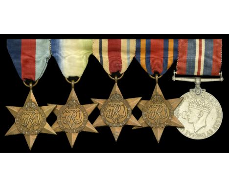 Five: Attributed to Lieutenant J. M. S. Collins, Royal Navy  1939-45 Star; Atlantic Star; Africa Star; Burma Star; War Medal 