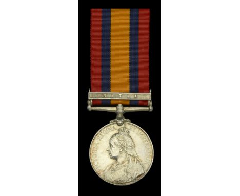 Queen’s South Africa 1899-1902, 1 clasp, Natal (Tpr. J. Burdon. Murray’s Horse) two small edge bruises, otherwise good very f