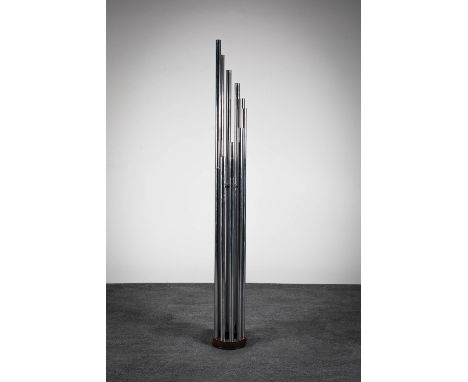 A CHROME FLOOR LAMP, ITALIAN, 1960's by Goffredo Reggiani, 178cm&nbsp; high