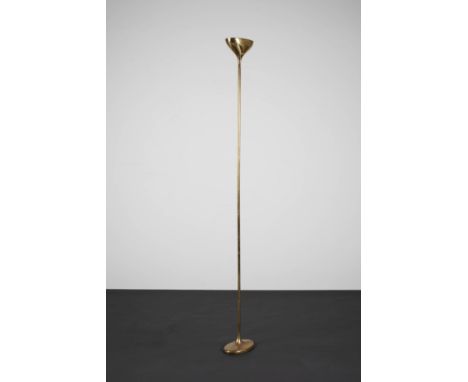 A POLISHED BRONZE FLOOR UPLIGHTER, Italian, 1960's on oval base, 180cm (h)