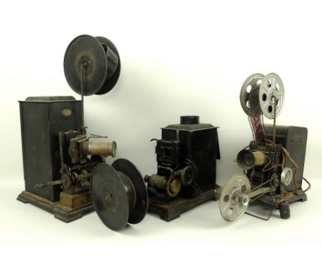 A film projector, early 20th century, by 'J. F.' for J. Falk, 'IA Qual, Stands for Quality', self wind, a Vedes 1910 film pro