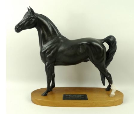 A Beswick equine figurine of 'Morgan Horse, Tarryall Maestro', on a wooden base, 29cm. 