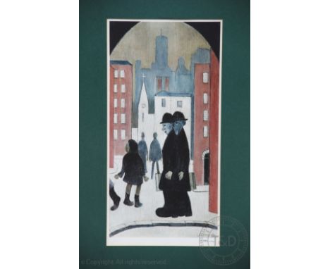 Lawrence Steven Lowry, Colour print, Two Brothers, Signed in pencil and with Fine art Trade Guild blind stamp 'BHJ',63cm x 31