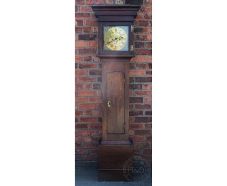 A George III / mid 18th century and laterWelsh oak eight day longcase clock, Samuel Roberts, Cloc Mawr Cymreig, Roman numeral