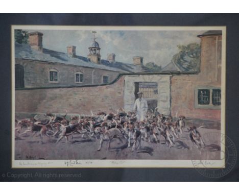 Peter Biegel - 20th century, Hunting Print, Walking Out, Signed in pencil and also singed by Sir Watkin Williams Wynn and Sir