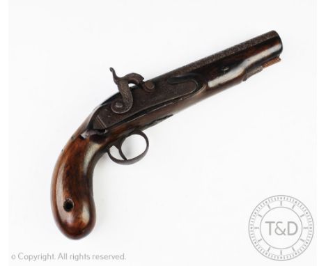 A 19th century percussion pistol stamped 'Conway', with chased action lock, 30cm long overall (as found)The item(s) within th