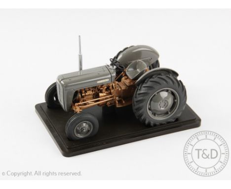 Tractoys for G&M Farm Models 1/16 Scale model tractor, Massey Ferguson 35, grey and gold livery, No.00666, within box 