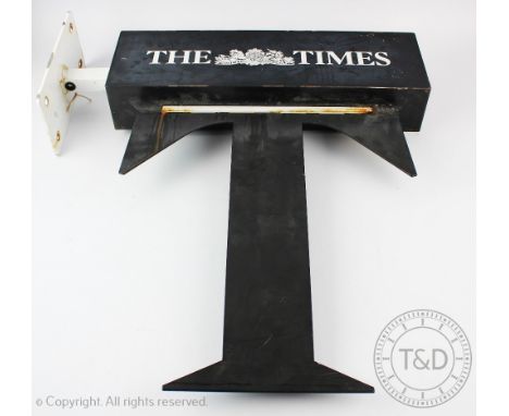 A Vintage advertising sign for 'The Times' newspaper, wall mounting, 61cm high