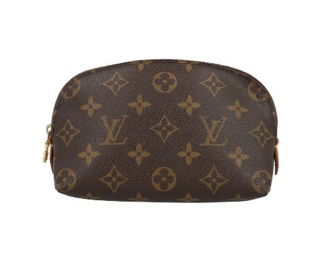 LOUIS VUITTON Kosmetiktasche, Koll. 2005. Monogram Canvas Serie mit goldfarbener Hardware. Box und Staubbeutel anbei. Leichte
