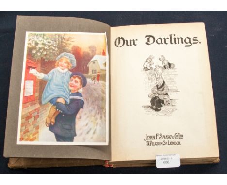 Our Darlings 1917, an illustrated child's book with twelve Louis Wain coloured prints 