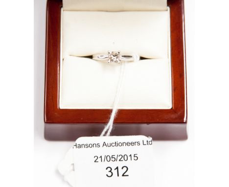 An 18ct gold and diamond solitaire ring, 0.45ct with certificate