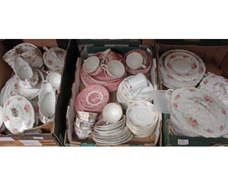 A large Adams Crown semi-porcelain dinner service, incomplete; Broadhurst Ironstone Constable tea service, Sadlers Garland se