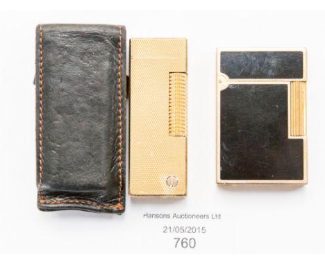 A Dupont enamel lighter and a Dunhill lighter (2) 