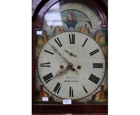 An early 19th Century mahogany longcase clock, the painted dial inscribed 'Birmingham' 