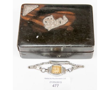 Tissot ladies cocktail watch stainless with ebonised pin box