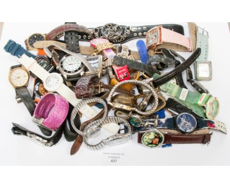 A good bag of contemporary ladies and gentlemen's wrist watches, including, Aviva, Timex, Casio, Sekonda, etc (approx 38 watc