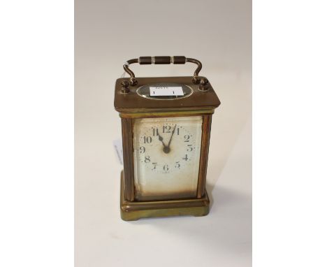 A French 1920s carriage clock by family reputation, given by French boxes carpetierre to Frank Goddard (British heavy weight 