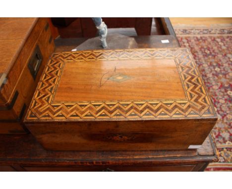 An inlaid writing slope, with one inkwell, no key