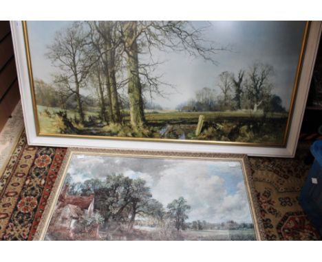 Two large prints 'The Hay-Wash' by John Constable R.A, plus a David Shepherd print depicting a rural scene 
