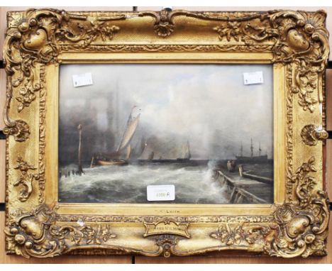 WILSON, JOHN 'JOCK' (SCOTTISH) (1774 - 1855), '...Leith', marine scene, oil on wooden panel, signed lower right, titled on th