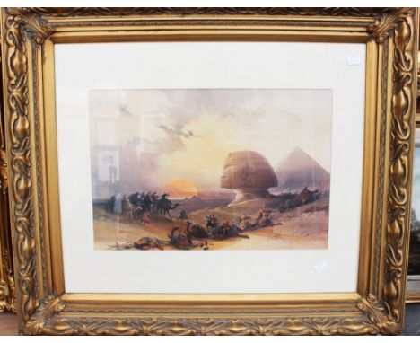 An Egyptian scene print, framed

