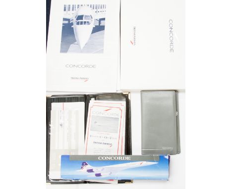 Concorde Memorabilia with original photo 1994, Concorde BA model, Co-Op height wallet and tickets for Concorde. Concorde thim