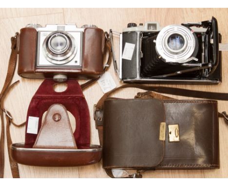 A Zeiss cased Ikon camera, with a Kodak cased sterling II camera (2) 