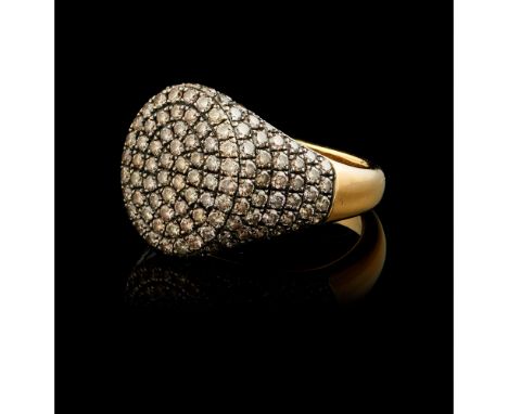 A PRICCI ringGoldSet with 158 brilliant cut cognac coloured diamonds totalling approximately 1,90 ct.Post-2021 hallmark and c
