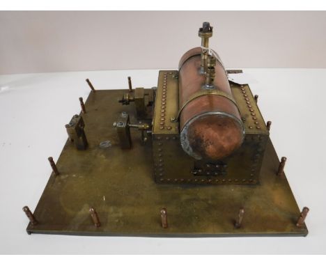 A 20th century scratch built copper and brass steam engine  