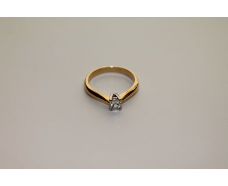 A good quality 18ct gold Millennium-cut diamond solitaire ring