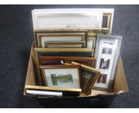 A box of assorted framed pictures and prints - Anton Pieck, John Constable etc 