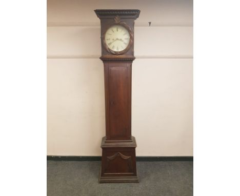 A 19th century continental oak longcase clock, height 212cm