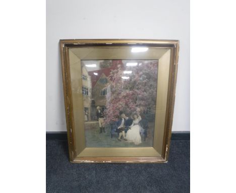A Victorian gilt framed print 
