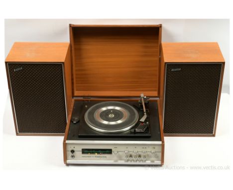 Hacker Centurion Vintage Record Player - teak finish with Garrard SP 25 Mk.III turntable and 2 x speakers.  Untested but over