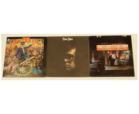 A Trio of Elton John LPs to include (1) Captain Fantastic And The Brown Dirt Cowboy (1975 UK 1st Press, DJM Records - DJLPX 1